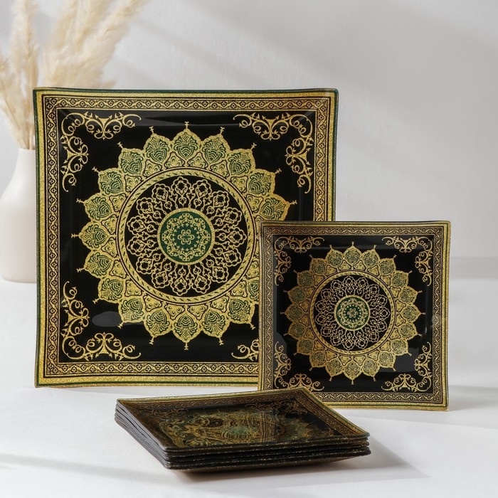 Набор столовый «Мехенди», 7 предметов: 30×30 см - 1 шт, 18×18 см - 6 шт Набор столовый «Мехенди», 7 предметов: 30×30 см - 1 шт, 18×18 см - 6 шт