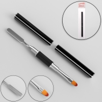 Кисть-шпатель для акрил-геля, лепесток, 14 см, d - 6 × 9 мм, цвет чёрный/серебристый Кисть-шпатель для акрил-геля, лепесток, 14 см, d - 6 × 9 мм, цвет чёрный/серебристый