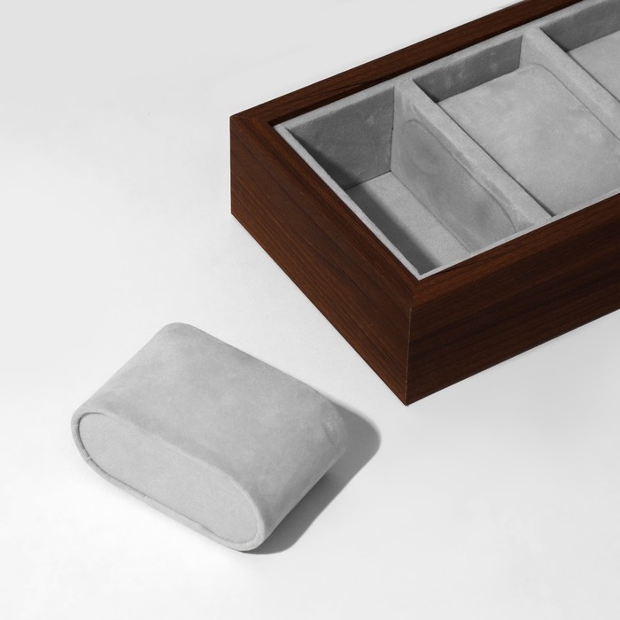 Подставка для часов, браслетов, 6 мест, 33&times;11&times;4,5 см, цвет серый