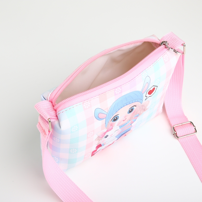 Сумка детская для девочки на молнии, цвет голубой/розовый Сумка детская для девочки на молнии, цвет голубой/розовый