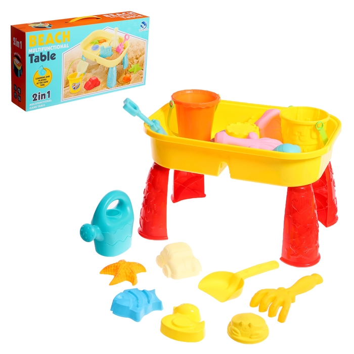 Набор для игры в песке &laquo;Весело играем&raquo;, со столиком, 11 предметов