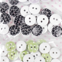 Пуговицы дерево для творчества 2 прокола "Ассорти" 4 цвета х 20 шт 1,3х1,3 см