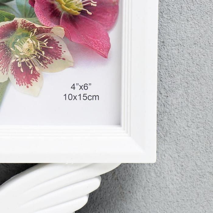Фоторамка пластик на 4 фото 10х15 см Фоторамка пластик на 4 фото 10х15 см "Голуби" белая 29х42,5 см