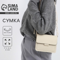 Сумка женская-мессенджер, 17х14х6 см, цвет бежевый Сумка женская-мессенджер, 17х14х6 см, цвет бежевый