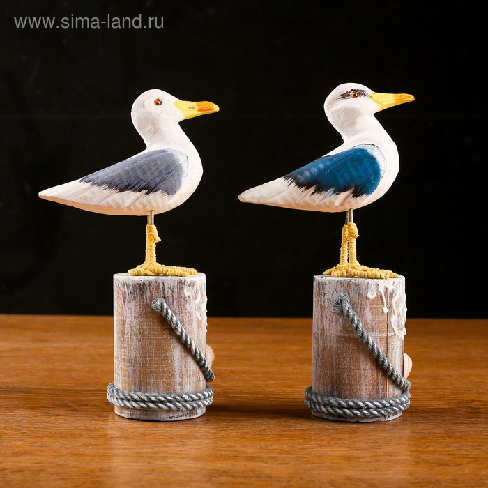 Сувенир интерьерный Сувенир интерьерный "Чайка на пне" 11х7х21см микс