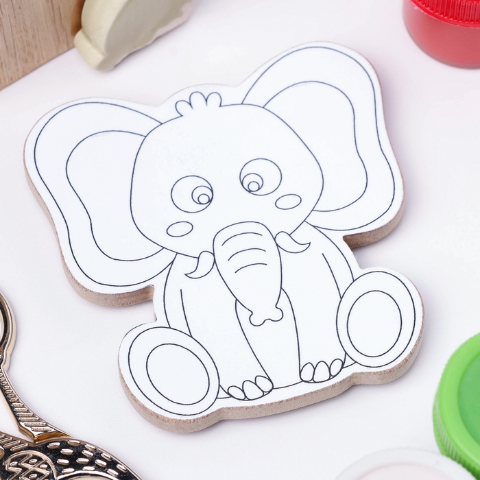 Раскраска-магнит "Слоник", многоразовая, 8х6,5 см