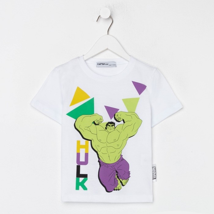 Футболка детская &laquo;Халк&raquo; Мстители, рост 122-128, белый