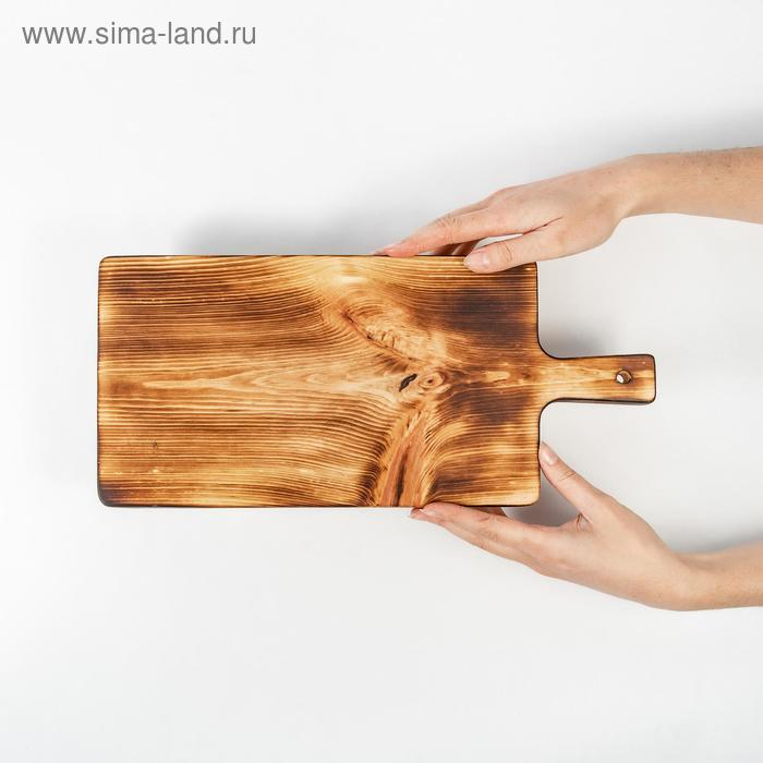Доска разделочная, для подачи на ножках из натурального кедра Mаgistrо, 38&times;17&times;6,5 см, обожжённая