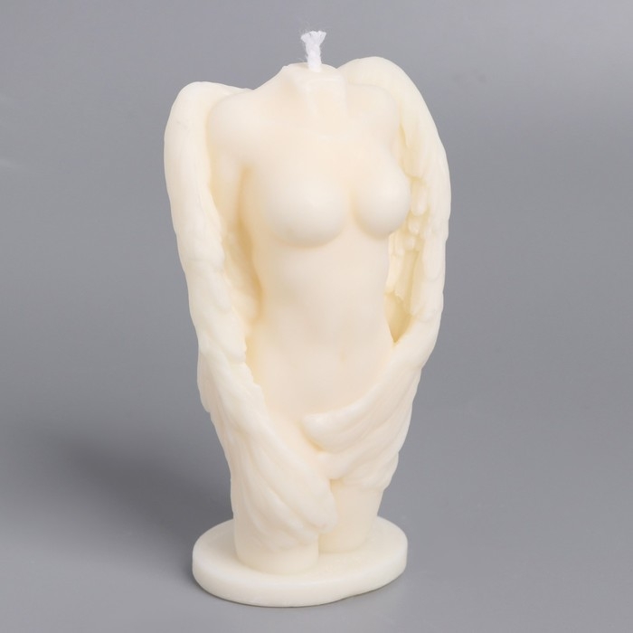 Свеча фигурная из натурального воска Свеча фигурная из натурального воска "Женская фигура. Ангел", 9,5 см, 70 г, 1 ч, белый