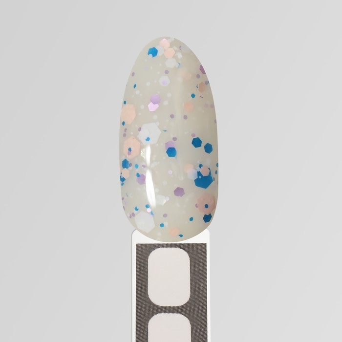 Гель лак для ногтей, &laquo;MILK GLITTER&raquo;, 3-х фазный, 8мл, LED/UV, цвет прозрачный (02)