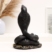 Фигура "Кобра" черная с золотом, 17х13х25см