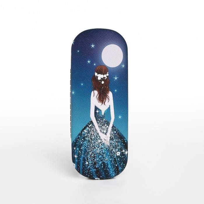 Футляр для очков на хлопушке, длина 16 см, цвет синий Футляр для очков на хлопушке, длина 16 см, цвет синий