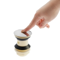 Донный клапан ZEIN BP4, корпус пластик, большая кнопка, нержавеющая сталь, с переливом Донный клапан ZEIN BP4, корпус пластик, большая кнопка, нержавеющая сталь, с переливом