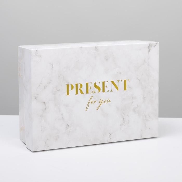 Коробка подарочная складная, упаковка, &laquo;Мрамор&raquo;, 21 х 15 х 7 см