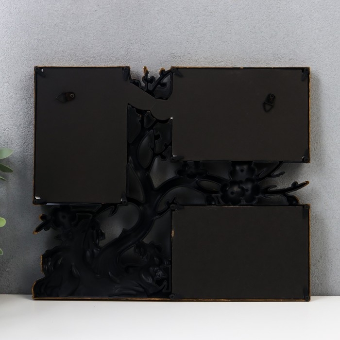 Фоторамка пластик на 3 фото 10х15 см Фоторамка пластик на 3 фото 10х15 см "Вишнёвый сад" тёмное золото 32х27 см