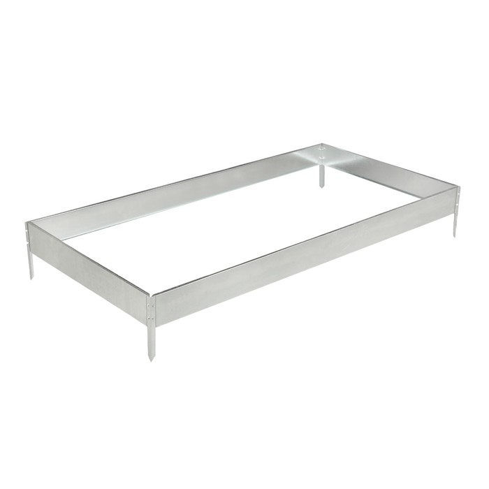 Грядка оцинкованная, 195 × 100 × 15 см, серая, Greengo Грядка оцинкованная, 195 × 100 × 15 см, серая, Greengo