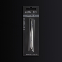 Пинцет &laquo;Premium&raquo; скошенный, узкий, 9 &times; 0,6 см, на блистере, цвет серебристый