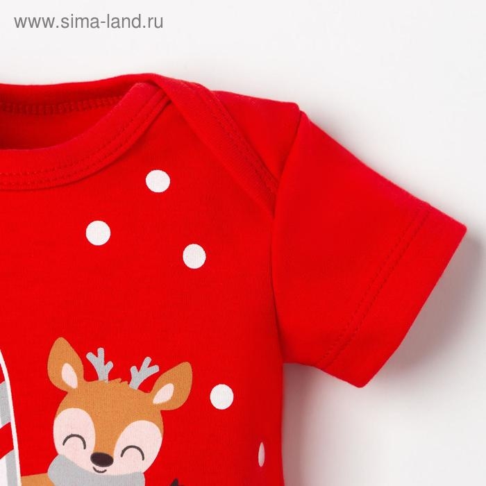 Боди детское Крошка Я &laquo;Первый НГ&raquo;, рост 62-68 см, цвет красный