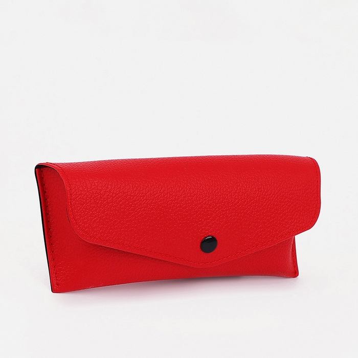 Футляр для очков на кнопке, длина 17 см, цвет красный Футляр для очков на кнопке, длина 17 см, цвет красный