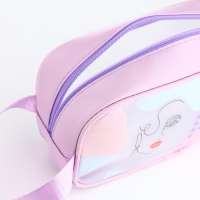 Косметичка на молнии, цвет сиреневый