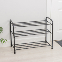 Подставка для обуви, 3 яруса, 65&times;32&times;48,5 см, цвет чёрный