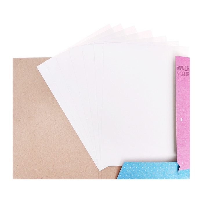 Бумага для акварели, пастели А4, 20 листов, блок 200 г/м2, в папке, МИКС