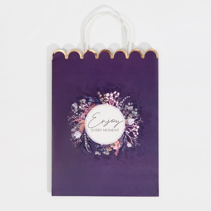 Пакет подарочный крафтовый, упаковка, &laquo;Enjoy&raquo;, 23 х 30 х 12 см