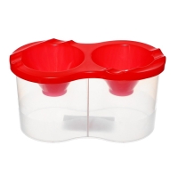 Набор стаканов непроливаек двойных 300 мл, 2 штуки, Calligrata, красные