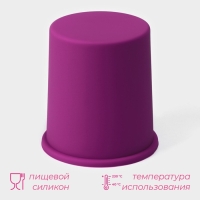 Форма для выпечки Доляна «Кулич», силикон, внешний d=9 см, внутренний d=8 см, диаметр d=7,5 см, цвет фиолетовый Форма для выпечки Доляна «Кулич», силикон, внешний d=9 см, внутренний d=8 см, диаметр d=7,5 см, цвет фиолетовый