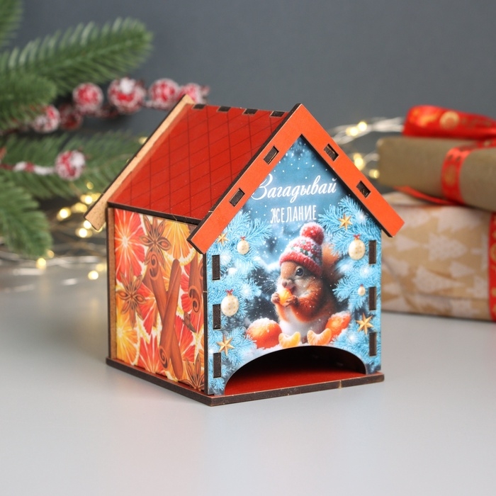 Новогодний чайный домик Новогодний чайный домик "Загадывай желание" 10,5х9,5х12 см