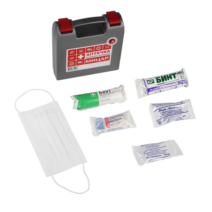 Автомобильная аптечка первой помощи №1 «Мицар», дорожная, футляр 01М Автомобильная аптечка первой помощи №1 «Мицар», дорожная, футляр 01М