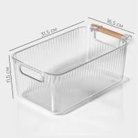 Контейнер для хранения с ручкой LaDо́m &laquo;Кристалл&raquo;, 31,5&times;16,5&times;11,5 см, цвет прозрачный