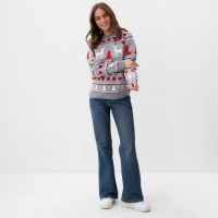 Джемпер вязаный KAFTAN "Новогодний" размер 52, серый