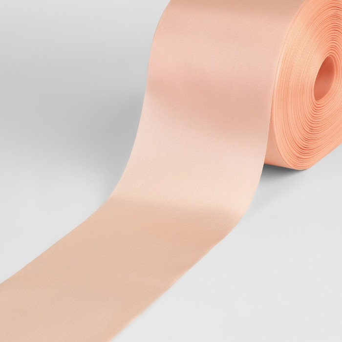 Лента атласная, 100 мм &times; 100 &plusmn; 5 м, цвет пудровый МИКС