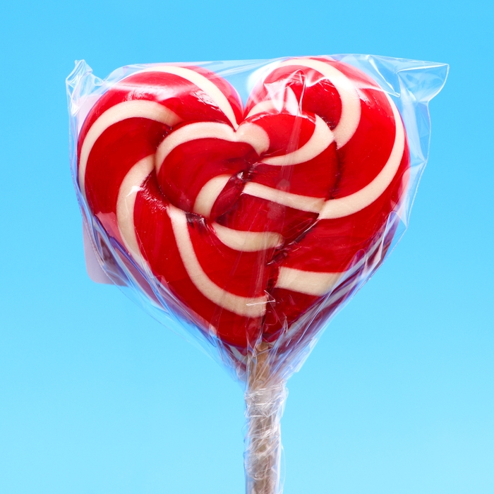 Карамель леденцовая Lenco, &laquo;Сердечко&raquo;, клубника-сливки, 45 г