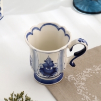 Кружка "Кофейная", высота 9 см, объём 160 мл, гжель