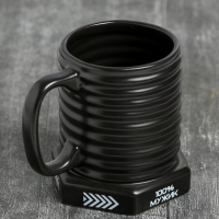 Кружка-болт керамическая &laquo;100% мужик&raquo;, 400 мл, цвет чёрный