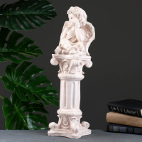 Фигура "Ангел сидя на колонне" состаренный 16х16х51см Фигура "Ангел сидя на колонне" состаренный 16х16х51см