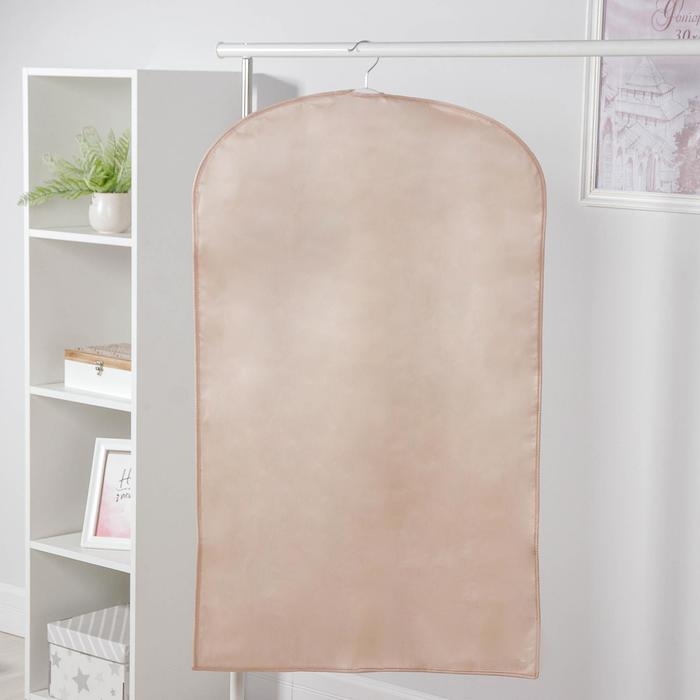 Чехол для одежды с окном, 60&times;120 см, спанбонд, бежевый