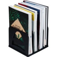 Подставка для журналов и бумаг (сортер) Стамм, сборная, 4 отделения, черная Подставка для журналов и бумаг (сортер) Стамм, сборная, 4 отделения, черная