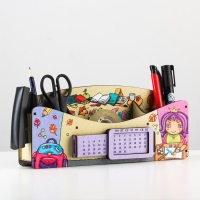 Органайзер для канцелярских предметов "Школа удобств", вечный календарь, цветной, жёлтый Органайзер для канцелярских предметов "Школа удобств", вечный календарь, цветной, жёлтый