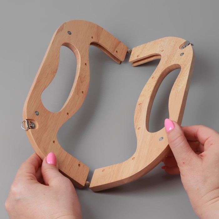 Ручка-фермуар деревянная, на магнитах, с креплением, 27 &times; 12 &times; 2,5 см, цвет бежевый