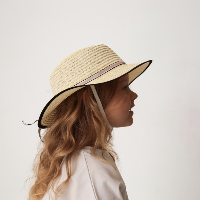 Шляпа для девочки MINAKU Шляпа для девочки MINAKU "Леди", размер 52-54, цвет экрю