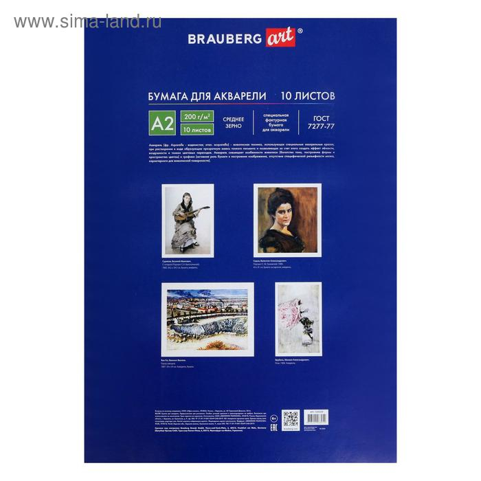 Папка для акварели А2, 400 х 590 мм, 10 листов, блок 200 г/м2 бумага по ГОСТ 7277-77