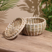 Набор плетёных корзинок, 3 шт. с крышкой 25х20х16 см Набор плетёных корзинок, 3 шт. с крышкой 25х20х16 см