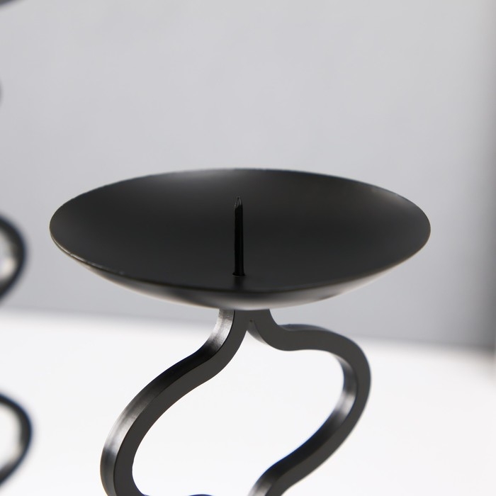 Подсвечник металл на 1 свечу d=8 см Подсвечник металл на 1 свечу d=8 см "Арнкелл" набор 3 шт 8х8х21,5 18,5 14,5 см