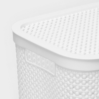 Корзина бельевая с крышкой &laquo;Пирула&raquo;, 55 л, 42&times;34&times;54 см, цвет белый