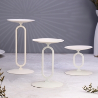 Набор подсвечников 10х20; 10х15; 10х10 см, белый