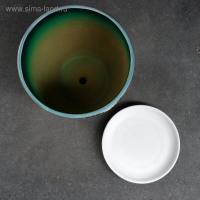 Горшок цветочный Абстракция зеленая 2,5 л