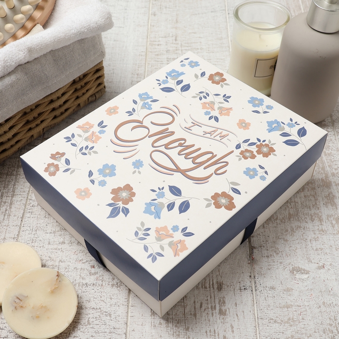 Набор махровых салфеток Набор махровых салфеток "Голубые цветы" 30х30 см -5шт, 100% хл, 340гр/м2